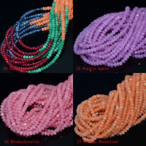 Wholesale 2x4mm Multi-color Faceted Natural roundelle Gemstone Loose Beads 15"