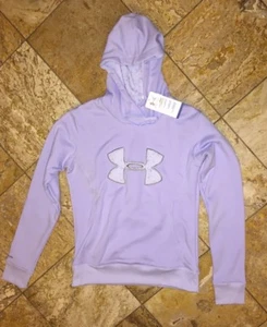 NWT Under Armour Purple Silver Coldgear Fleece Storm Sweatshirt Hoodie Women's S - Picture 1 of 4