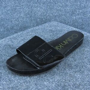 Calvin Klein Women Slide Shoes  Black Synthetic Slip On Size 8 Medium (B, M)