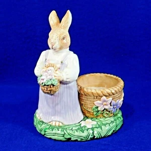 Mrs. Rabbit Bunny Egg or Tealight Candle Holder - Porcelain - Springtime 6" - Picture 1 of 6