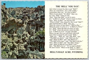 Postcard Wyoming Hells Half Acre WY Poem Anonymous - Picture 1 of 2