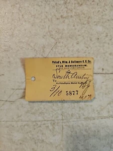 1905 PHILADELPHIA WILMINGTON BALTIMORE RAILROAD Ticket Stub To South Amboy, NJ - Picture 1 of 4