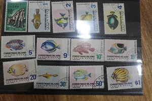 1968 CHRISTMAS ISLAND OCEAN FISH DEFINITIVES +ANZAC  STAMP SET OF 13 CV $50 - Picture 1 of 1