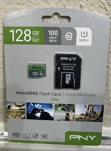 PNY 128 GB Micro SDXC Flash Card Class 10 Highspeed Memory MicroSD New Sealed - Picture 1 of 2