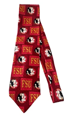 佛罗里达州立大学 FSU 领带塞米诺尔石榴石金色 100% 真丝 — 第 1/4 张图片