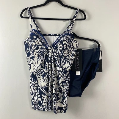 Traje de baño Miraclesuit Talavera Marina Tankini + conjunto de pantalones talla 12 azul medianoche Foto 1 de 4