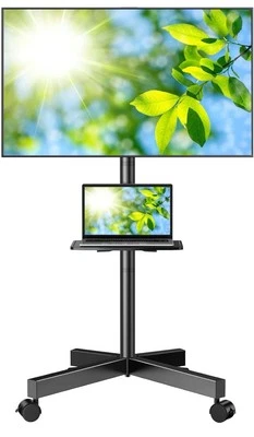 PERLESMITH Mobile TV Stand - 23-60 Inch LCD TV, Adjustable, 400x400mm (PSTVMC06) - Image 1 of 4