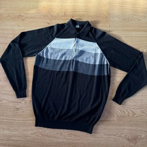 Herren grau John Smedley Pullover Medium Merinowolle Kragen geknöpft Polo Jersey - Bild 1 von 6