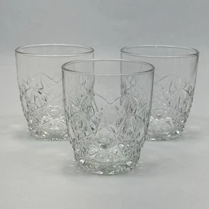 3 Bormioli Rocco Dedalo Whiskey Old Fashion Liquor Cut Glass Flat Tumblers 8oz - Picture 1 of 16