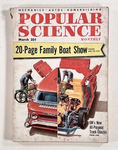 1955 Mar POPULAR SCIENCE Family Boat Buying STATION WAGONS new truck COSMIC DUST - Picture 1 of 7