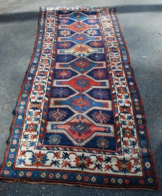 Antique Caucasian Shirvan Rug Very Good Cond. clean and ready to use 45" x 110" - Image 1 of 4