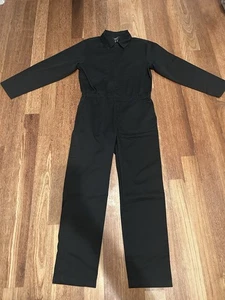 Men’s Forever 21 Black Twill Zip-Up Coveralls Size Small - Picture 1 of 14