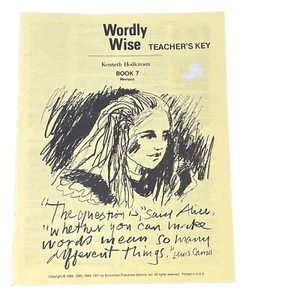 Wordly Wise Book 7 Teachers Key Revised Edition~Educators Publishing~2002 B3 08 - Picture 1 of 3