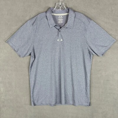 Camisa Polo Oakley Para Hombres XL Gris Logo Centro O Manga Corta Hydrolix Golf Foto 1 de 4