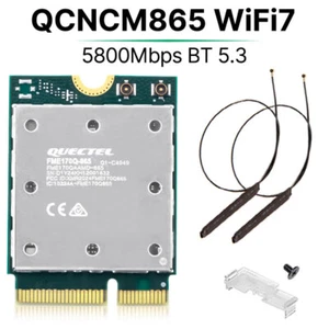 Carte sans fil WIFI 7 QCNCM865 M.2 Key E Tri-Band 5800Mbps BT5.3 avec antennes PC - Photo 1/7