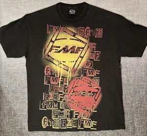 Vintage Motocross T shirt Racing Graffiti Drip Graphics XL Faded FMF Apparel - Picture 1 of 12