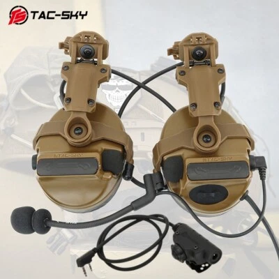 Auriculares tácticos electrónicos TS TSC3 ARC montaje en casco de riel para Airsoft + PTT Foto 1 de 4