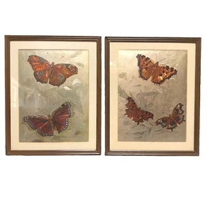 2x Vintage Butterfly Foil Etching Art Piece ~ Metal Etched Silver Gold - 10x8” - Bild 1 von 8