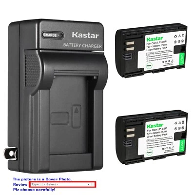 Cargador de batería Kastar para batería Canon LP-E6P, cargador LC-E6 LC-E6E Foto 1 de 4