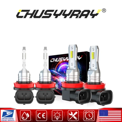 For Chevy Impala 2006-2011 2012 H9 H11 6000K LED Headlight Bulbs - Image 1 of 4