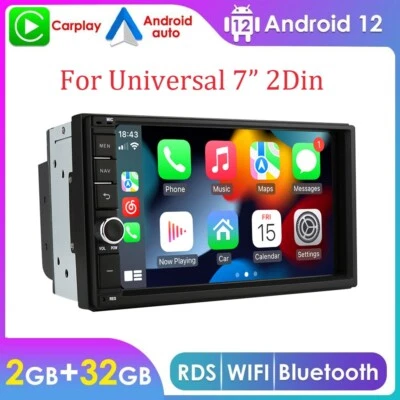 7 inch Android 2+32GB Car Stereo Radio GPS WIFI Apple Carplay Double 2 Din BT 4G - Image 1 of 4