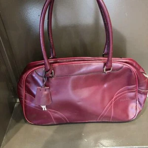 Auth PRADA Handbag Tote Shoulder Bag Red Leather Italy - Picture 1 of 10
