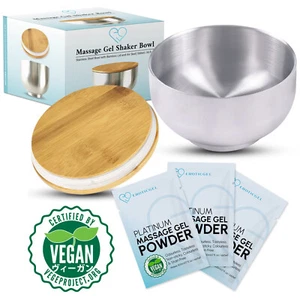 NURU Massage Set - 3 x Japanese Massage Powder 5g Sachet + 500ml Shaker Bowl - Picture 1 of 10