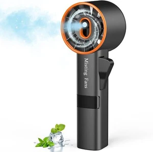Portable Handheld Misting Fan Turbo 3 Speed Personal Small Spray Outdoor Cooling - Picture 1 of 7