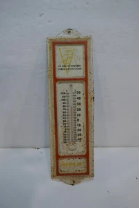 Vintage Clark Schwebel Fiber Glass corp Pressed Metal Advertising Thermometer - Picture 1 of 4