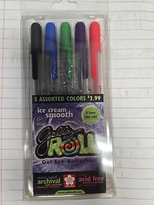 VINTAGE Sakura Gelly Roll Gel Ink Rollerball Pens 5 Colors .3mm Fine NOS - Picture 1 of 1