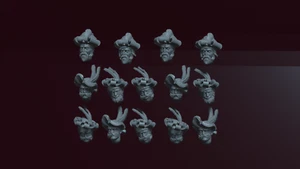 Human Empire Militia Heads 3D Printed - Set of 14 - Picture 1 of 1