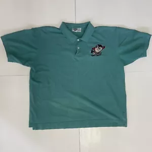 Vintage ACME Clothing Co Tazmanian Devil Polo Shirt Men's Size 2XL Golf Taz Teal - Picture 1 of 7