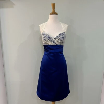 Nuevo con etiquetas Vestido de Dama de Honor Formal Watters & Watters Marfil/Zafiro Tallas 8 Foto 1 de 4