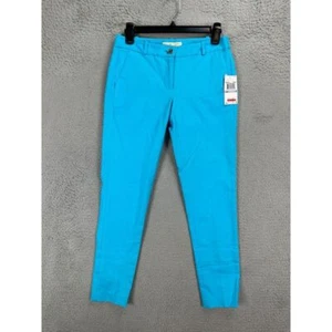 Michael Kors Pants Women 0 Blue Skinny Leg Low-Rise Preppy Flat Front Ladies NEW - Picture 1 of 9