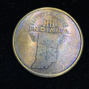 INDIANA 1966, COSIDDETTO DOLLARO, GETTONE SESQUICENTENARIO, 40mm, 1816-1966, Enorme - Foto 1 di 2