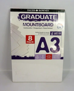 NEW Sealed Daler Rowney Graduate Mountboard A3 (8 Pack) - Picture 1 of 6