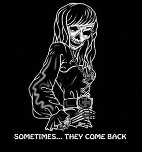 THEY COME BACK GOTHIC GOTH SKELETON GIRL SKULL T-SHIRT - Picture 1 of 1