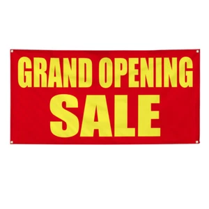 Vinyl Banner Multiple Sizes Grand Opening Sale Yellow Advertisement Business - Picture 1 of 7