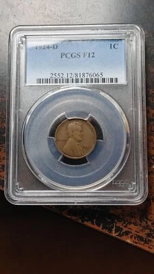 1924 D Lincoln Wheat Cent 1C PCGS F12 Fine Original                         2704 - Image 1 of 4