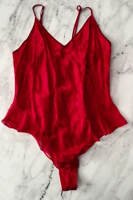 Victoria's Secret Nwt Red VS Archives Burnout Satin Bodysuit Teddy XL - Image 1 of 4