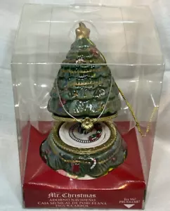 Mr Christmas Tree Music Box with Rotating Train Set Porcelain Wind Up - Picture 1 of 6
