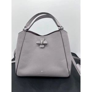 Kate Spade NY Talia Triple Compartment Gray Pebble Leather Crossbody Purse - Picture 1 of 14
