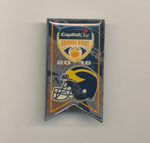 2016 Orange Bowl Michigan Wolverines Large Banner NCAA College Football Team Pin Cover