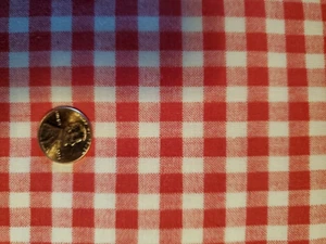 Red & White Check Gingham Quilting-Buffalo Plaid-NICE! 2.416 yd x 31.5" - Picture 1 of 3
