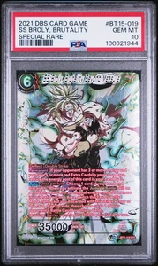 Tarjeta Dragon Ball estampada dorada con lámina SPR Broly Brutality Beyond Measure PSA 10 - Imagen 1 de 2