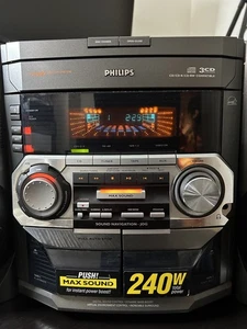 Tested Works Receiver Only Philips Hi-Fi FW-C399/37 120V-60Hz 175W 3CD/Cassette - Picture 1 of 14