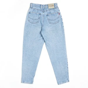 Vintage H.I.S Mom Jeans EU38 L29 High Waist Tapered Light Wash 80s Made In Italy - Picture 1 of 12