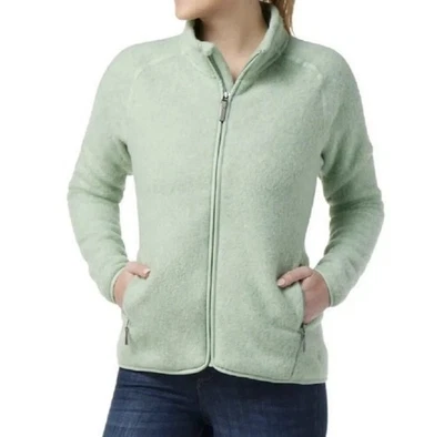 Smartwool Hudson Trail Fleece Full Zip Jacket Women's XS Light Jade Wool Blend - Image 1 of 4