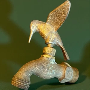Vintage Messing KOLIBRI Garten Wasserhahn ZAPFEN - Bild 1 von 14