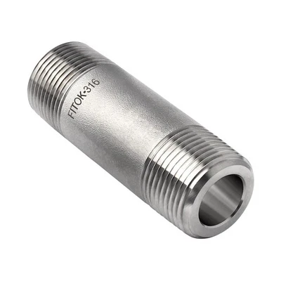 FITOK 316 SS Special Pipe Nipple 3/4 Male NPT 2 inch Overall Length 7300 psi - Image 1 of 4
